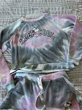 Peanuts Pastel Tie-Dye Sweatshirt Set